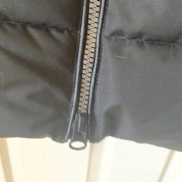 WOMENS (L) NOIZE cruelty-free outerwear Coat  Black with  FAUX Fur trimmed Hood - Picture 4 of 7